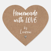 Rustisch HOMEMADE met LOVE Hart Sticker (Voorkant)