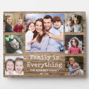 Rustisch hout 7 Foto Collage Family Quote Plaque Fotoplaat