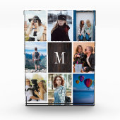 Rustisch hout 8 Fotocollage Monogram fotoblok (Voorkant)