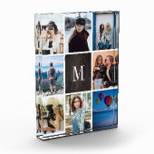 Rustisch hout 8 Fotocollage Monogram fotoblok (Links)