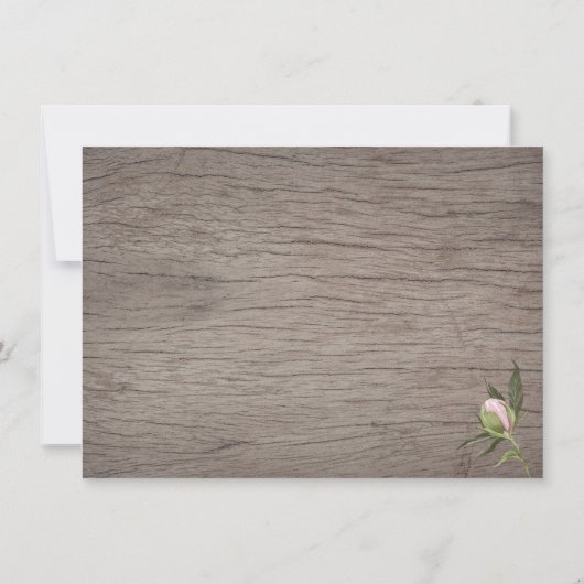 Rustisch hout Blush roze foto Opslaan Datum Kaart (Achterkant)