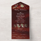 Rustisch hout bruin huwelijk in één uitnodiging (Binnen)