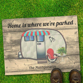 Rustisch hout  Camper Red-stoel Aangepast D Deurmat