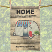 Rustisch hout  Camper Red-stoel Aangepast Theedoek