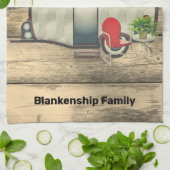 Rustisch hout  Camper Red-stoel Aangepast Theedoek (Gevouwen)