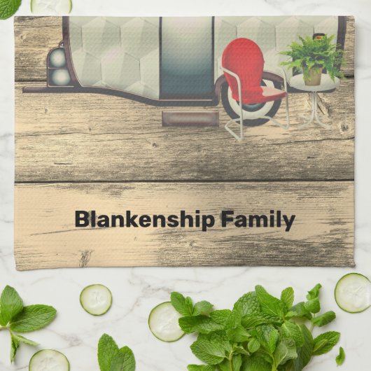 Rustisch hout  Camper Red-stoel Aangepast Theedoek (Gevouwen)