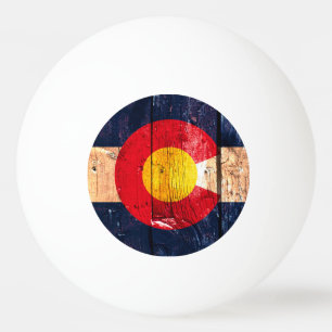 Rustisch hout Colorado vlag pingpongbal