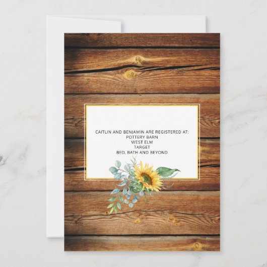 Rustisch hout dat ik doe BBQ Sunflower Vrijgezelle Kaart (Achterkant)