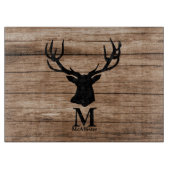 Rustisch hout Deer elk buck monogram aangepast Snijplank (Voorkant)
