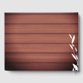 Rustisch hout eenvoudig leder gastenboek (Achterkant)