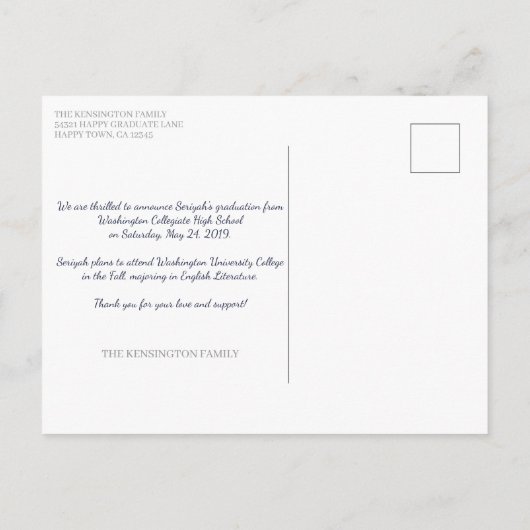 Rustisch hout elk jaar Afstuderen 4 Foto Briefkaart (Achterkant)