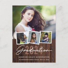 Rustisch hout elk jaar Afstuderen 4 Foto Briefkaart