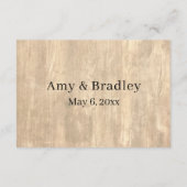Rustisch hout en Casual handschrift Weddenschappen Informatiekaartje (Achterkant)