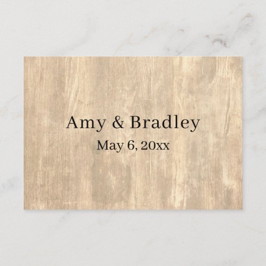 Rustisch hout en Casual handschrift Weddenschappen Informatiekaartje (Achterkant)