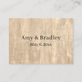 Rustisch hout en Casual handschrift Weddenschappen Informatiekaartje (Achterkant)