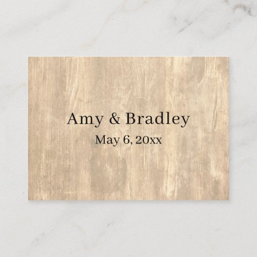 Rustisch hout en Casual handschrift Weddenschappen Informatiekaartje (Achterkant)