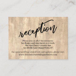 Rustisch hout en Casual handschrift Weddenschappen Informatiekaartje