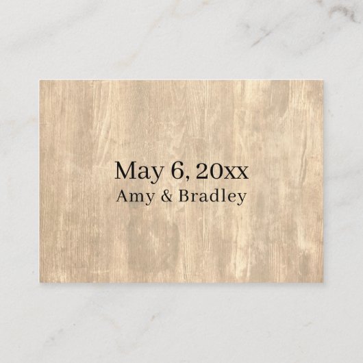 Rustisch hout en Casual handteksten voor bruiloft Informatiekaartje (Achterkant)