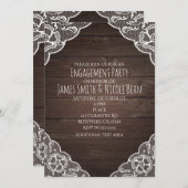 Rustisch hout en eenvoudige elastische uitnodiging (Voorkant / Achterkant)