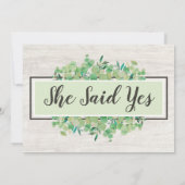 Rustisch hout en Eucalyptus Botanical Wedding Show Kaart (Achterkant)