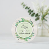Rustisch hout en Eucalyptus Leaf Botanical Wedding Kaart (Staand voorkant)