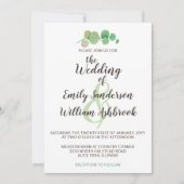 Rustisch hout en Eucalyptus Leaf Botanical Wedding Kaart (Voorkant)