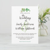 Rustisch hout en Eucalyptus Leaf Botanical Wedding Kaart (Staand voorkant)