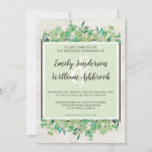 Rustisch hout en Eucalyptus Leaf Botanical Wedding Kaart (Voorkant)