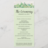 Rustisch hout en Eucalyptus Leaf Botanical Wedding Programmakaart (Voorkant)