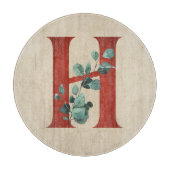 Rustisch hout en eucalyptus Letter H Cutting Board Snijplank (Voorkant)