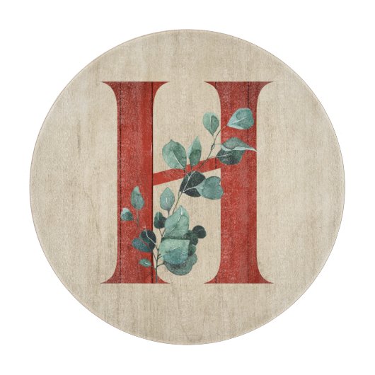 Rustisch hout en eucalyptus Letter H Cutting Board Snijplank (Voorkant)