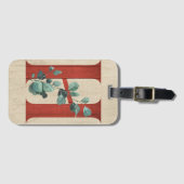 Rustisch hout en eucalyptusletter H Bagagelabel (Voorkant (horizontaal))