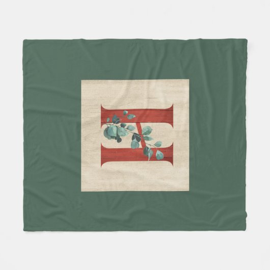 Rustisch hout en eucalyptusletter H Fleece Deken (Voorkant (Horizontaal))