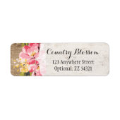 Rustisch hout en gepekeld Roze Hibiscus Vloerland Etiket (Voorkant)