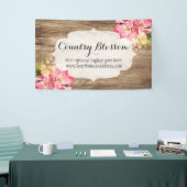 Rustisch hout en gepekeld Roze Hibiscus Vloerland Spandoek (Beurs)