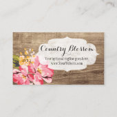 Rustisch hout en gepekeld Roze Hibiscus Vloerland Visitekaartje (Achterkant)
