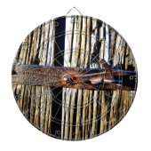 Rustisch hout en ijzermetaallatch dartbord (Voorkant)