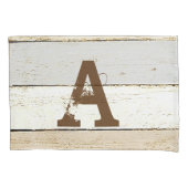 Rustisch hout en letter kussensloop (Voorkant)