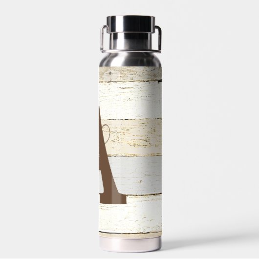 Rustisch hout en letter waterfles (Achterkant)