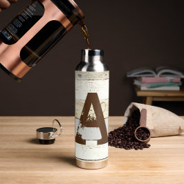 Rustisch hout en letter waterfles