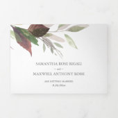 Rustisch hout en olie in één bruiloft drieluik uitnodiging (Cover)