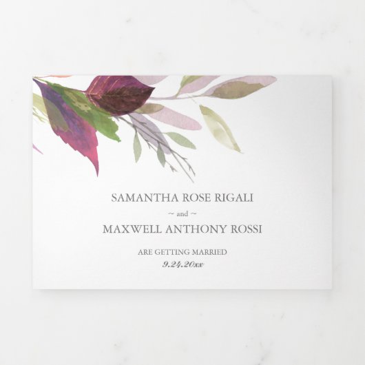 Rustisch hout en olie in één bruiloft drieluik uitnodiging (Cover)