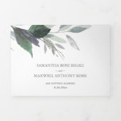 Rustisch hout en olie in één bruiloft drieluik uitnodiging (Cover)