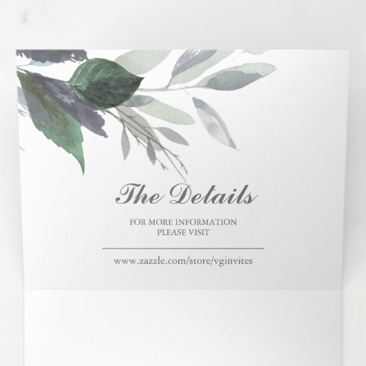 Rustisch hout en olie in één bruiloft drieluik uitnodiging (Binnenzijde eerst)