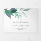 Rustisch hout en olie in één bruiloft drieluik uitnodiging (Cover)