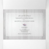 Rustisch hout en olie in één bruiloft drieluik uitnodiging (Binnenkant midden)