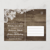 Rustisch hout en oormerken bewaren de datum aankondigingskaart (Achterkant)