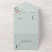 Rustisch hout en plantgoed Eucalyptus Wedding All In One Uitnodiging (Buitenkant)