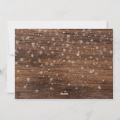 Rustisch hout en rood lint 3 Fotokerstcollage Feestdagenkaart (Achterkant)