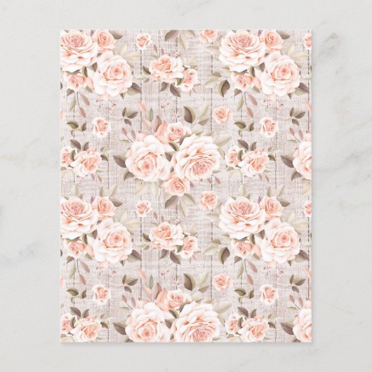 Rustisch hout en  Rozen Shabby Scrapbook Paper Flyer (Achterkant)